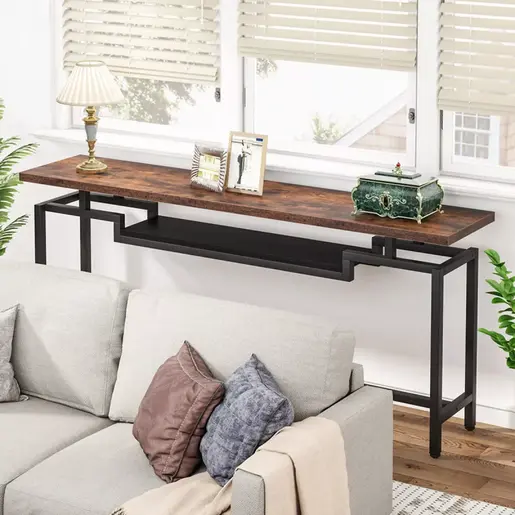 197-000294 Onole конзола во орев - црн метал 180x35x82cm