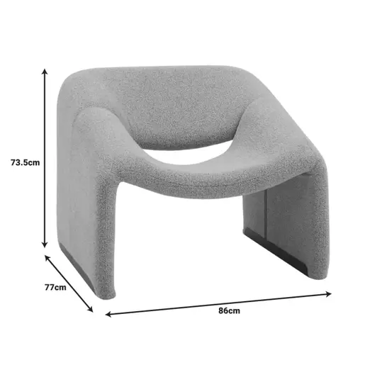 350-000013 Фотелја Clous сива 86x77x73.5cm