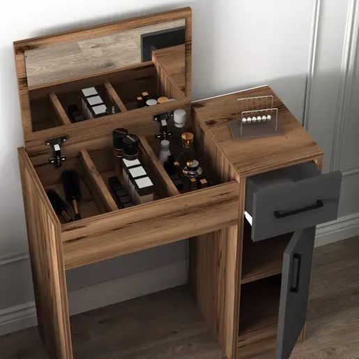 550ARN2797 Тоалетна маса Inci - Light Walnut, Anthracite