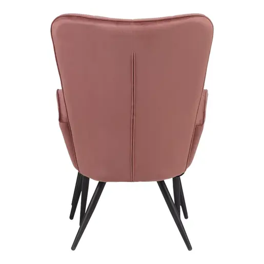 029-000215 Фотелја со табуретка Dorita темно розе 68.5x76x103cm