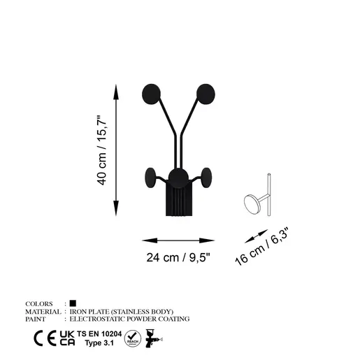 494PYT1151 Метална ѕидна закачалка Giraffe