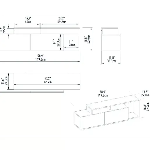 788DEC4033 ТВ комода Хјустон