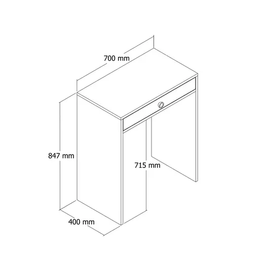 845HCT5383 Тоалетна маса Lizbon - White