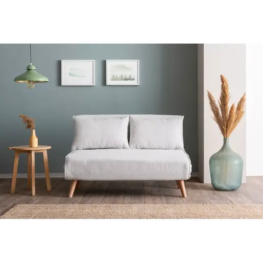 859FTN2834 Софа Folde 2-Seater - Teddy Fabric - White