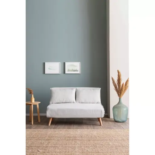 859FTN2834 Софа Folde 2-Seater - Teddy Fabric - White