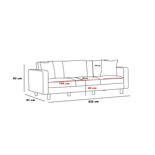 825BLC2796 Софа Berlin - Anthracite, Black