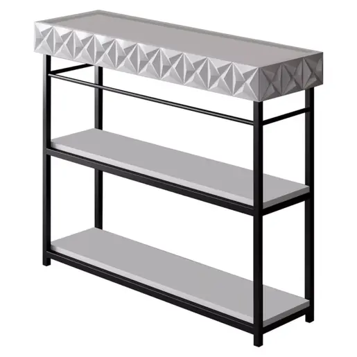 071-001502 Комода PWF-0629 бело-црна боја 102x32x83cm