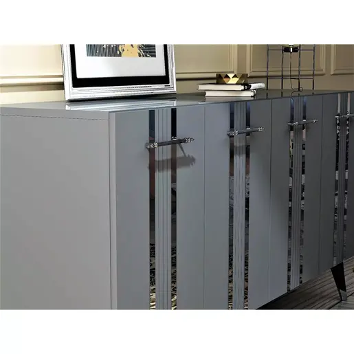 475OLV1742 Комода Asel - Anthracite, Silver