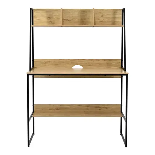 375-000011 Биро Herbey oak-black 100x48x139cm