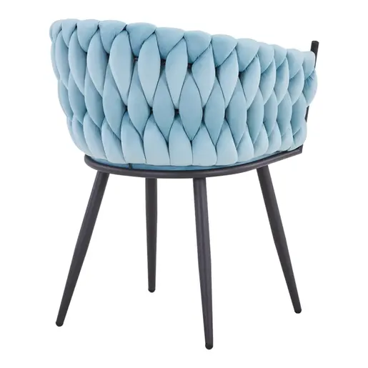 327-000023 Vivian armchair сина кадифе-ногарки црн метал 61x55x80cm