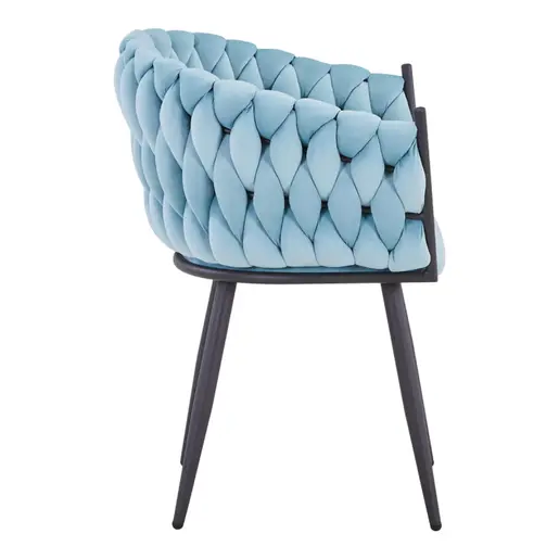 327-000023 Vivian armchair сина кадифе-ногарки црн метал 61x55x80cm