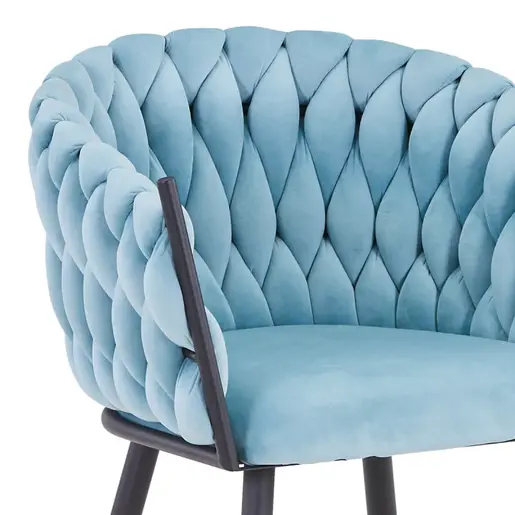 327-000023 Vivian armchair сина кадифе-ногарки црн метал 61x55x80cm