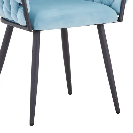 327-000023 Vivian armchair сина кадифе-ногарки црн метал 61x55x80cm