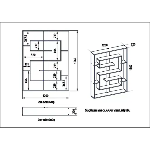 875ZNA3649 Полица Esteban - Black