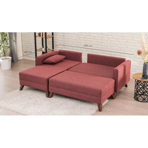 825BLC1518 Софа Bella Corner Sofa Left 2 - Claret Red