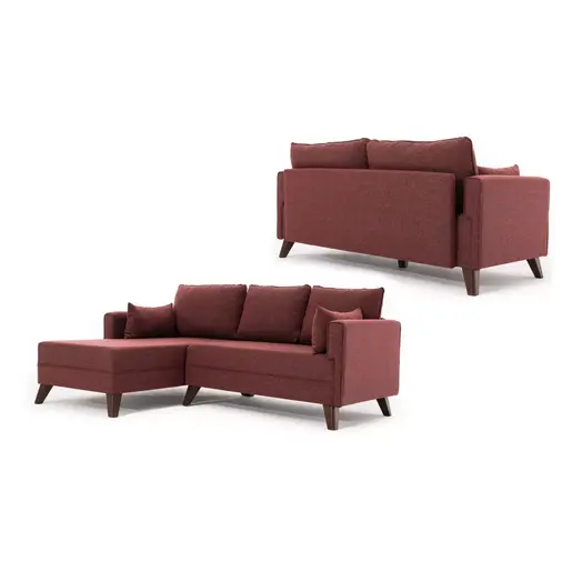 825BLC1518 Софа Bella Corner Sofa Left 2 - Claret Red