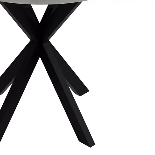 321-000096 Kalipso паковородна меламинска маса во бела нијанса и црна метална нога D70x75cm