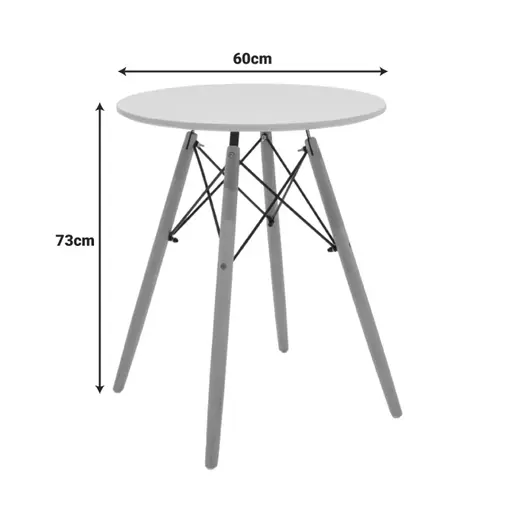 292-000110 Трпезариска маса Јулита Бела/Атлантик D60x73cm