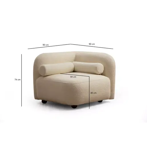 859FTN2042 Фотеља Victoria Cream Bouclette