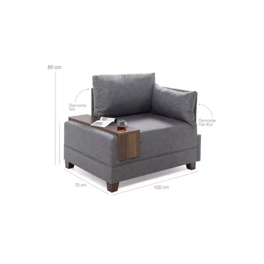 825BLC1013 Софа Fly Armchair Right - Grey