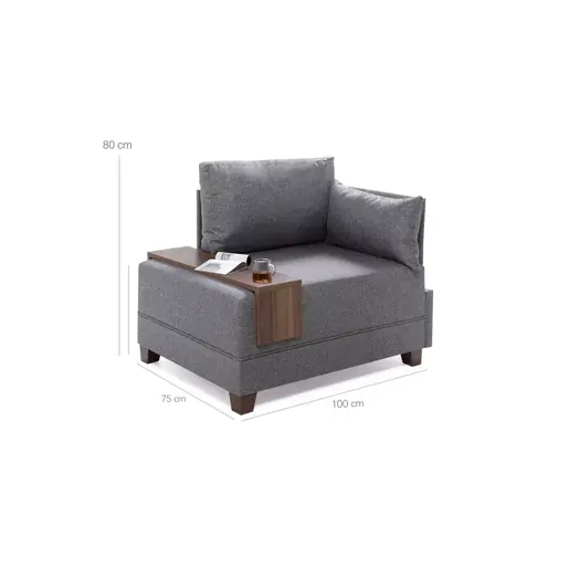 825BLC1013 Софа Fly Armchair Right - Grey