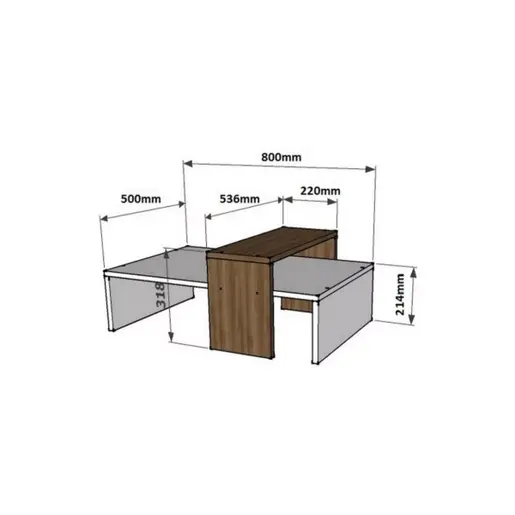 835PUQ2817 Клуб Маса Glow - White, Walnut