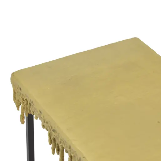 287-000018 Конзолна маса Bulco Inart златно-црн метал 80.5x28x72cm