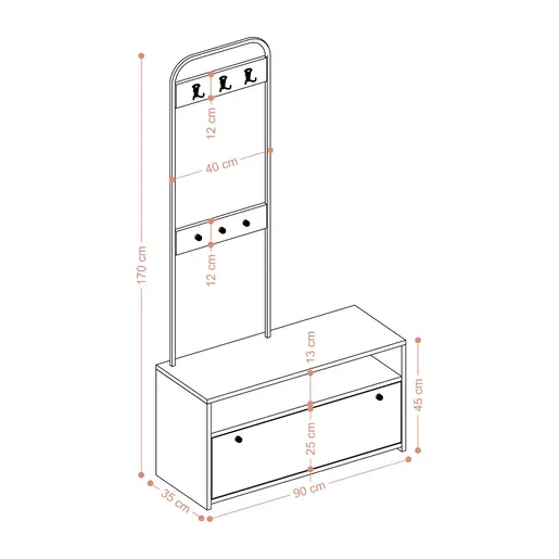 393MRD1405 Метална закачалка Ноа