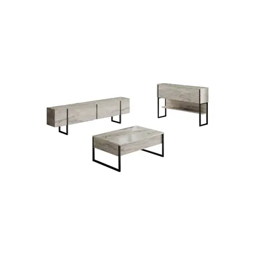 618BLY1227 Комплети за дневна соба Luxe Set - Travertine, Black