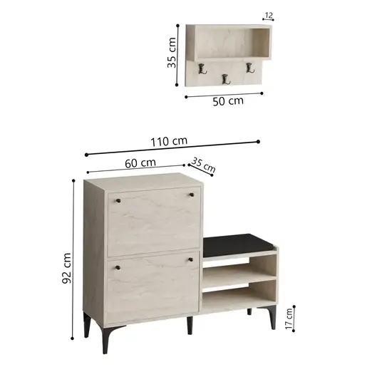 393MRD1515 Плакар за претсобје Bred - Travertine