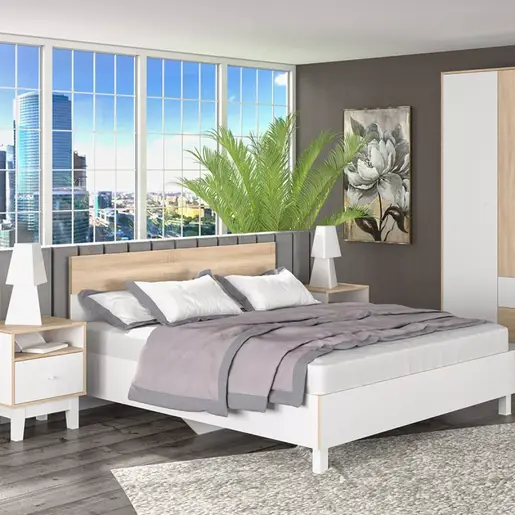 173-000004 Брачен кревет Awell sonoma white