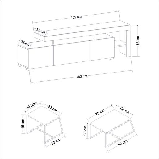 382NRC1505 Комплет мебел за дневна соба Beliz - White