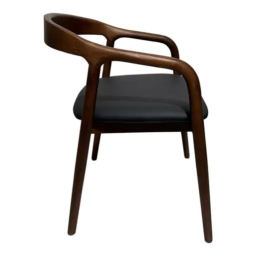 382-000006 Hogie фотелја кафеаво дрво со PU перница црна