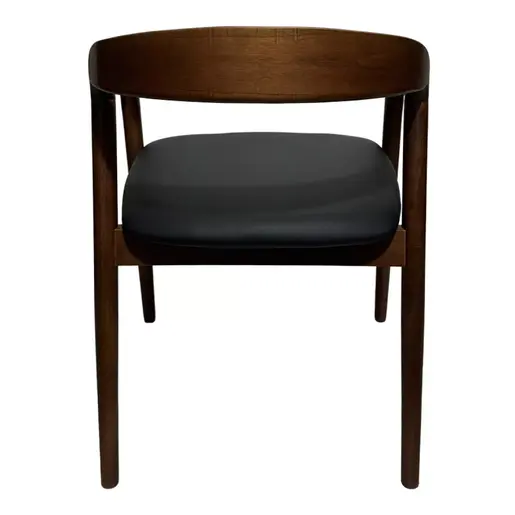 382-000006 Hogie фотелја кафеаво дрво со PU перница црна