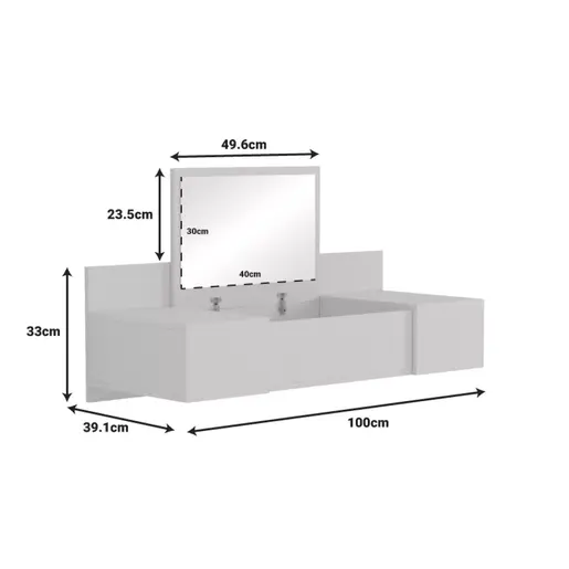 230-000049 Тоалетна маса Paltar меламин во бела боја 100x39.1x33cm