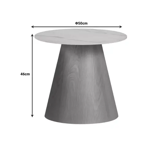 029-000266 Клуб маса Soleire Inart бела D50x46cm