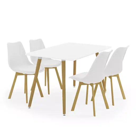 200-000635 Трпезариска маса Natali-Gaston бела-природна