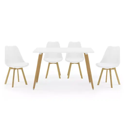 200-000635 Трпезариска маса Natali-Gaston бела-природна