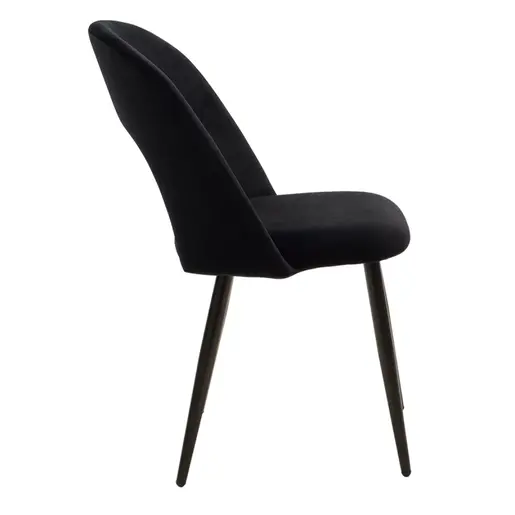 101-000003 Столица Jonah 55x57x85см – црна велур / црни метални ногарки