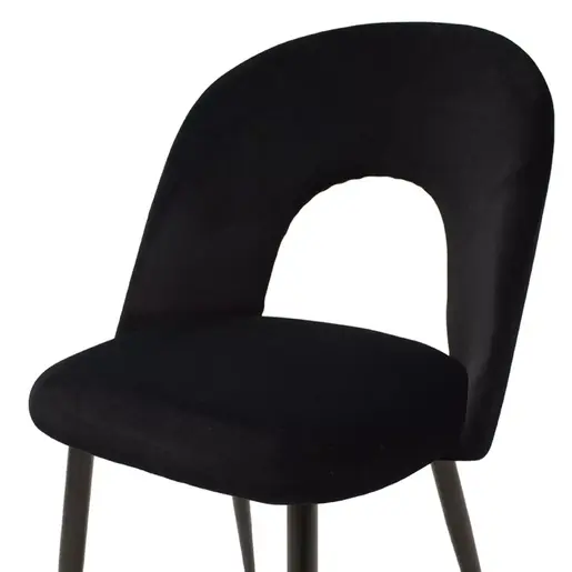 101-000003 Столица Jonah 55x57x85см – црна велур / црни метални ногарки