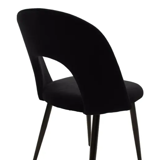101-000003 Столица Jonah 55x57x85см – црна велур / црни метални ногарки