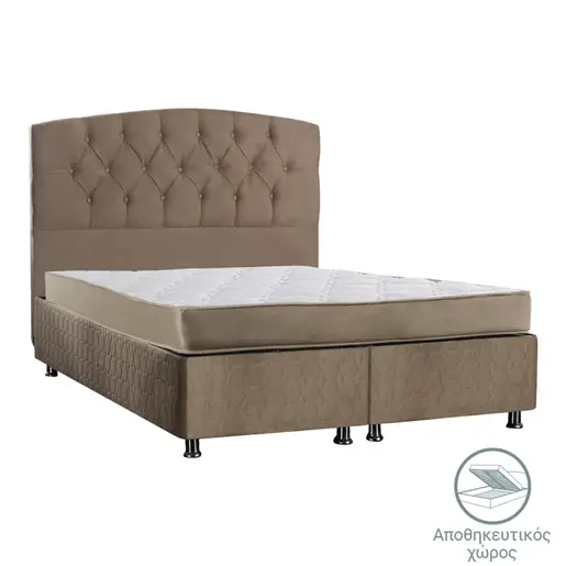 322-000003 Дупли кревет Lanse со простор за складирање кафеав 160x200cm