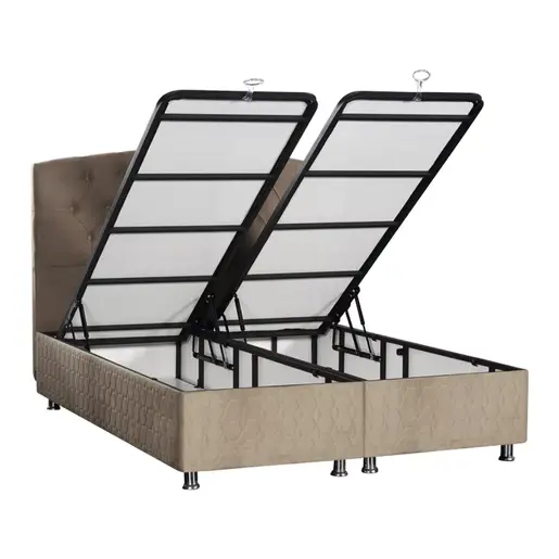 322-000003 Дупли кревет Lanse со простор за складирање кафеав 160x200cm