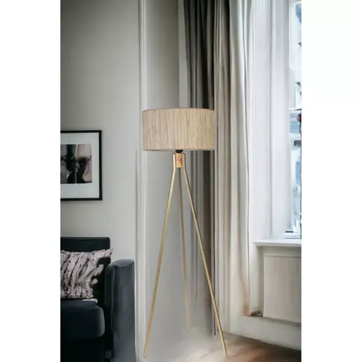 534LUN4461 Подна ламба Fısco Tripod Eskitme Lambader Silindir Bambu 09 Abajurlu