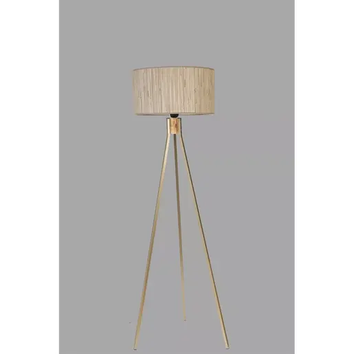 534LUN4461 Подна ламба Fısco Tripod Eskitme Lambader Silindir Bambu 09 Abajurlu