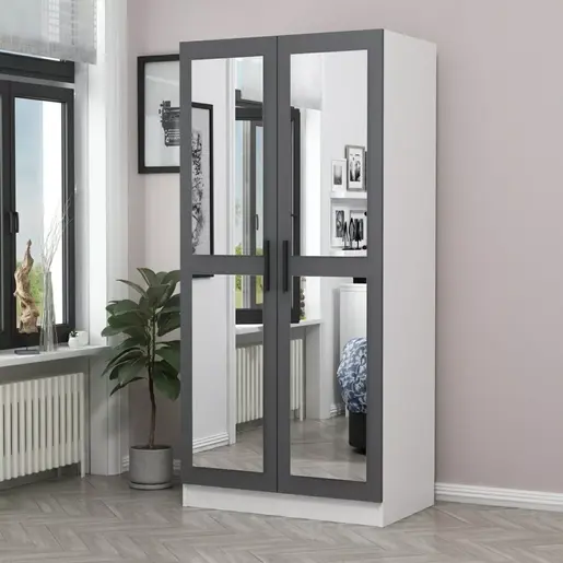506MNR2157 Плакар Kale Mirror Anthracite White - 210