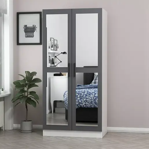506MNR2157 Плакар Kale Mirror Anthracite White - 210