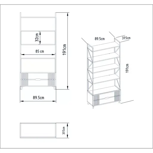 788DEC4049 Полица Frida 90 Cm - White