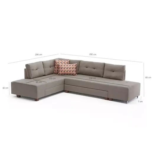 825BLC2543 Софа Manama Corner Sofa Bed Left - Cream