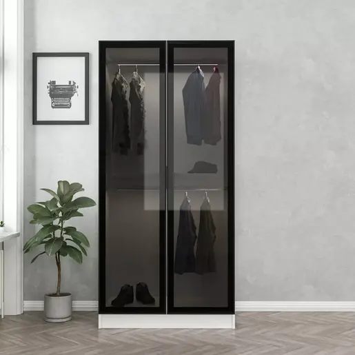 506MNR2166 Плакар Kale Glass Black - 190